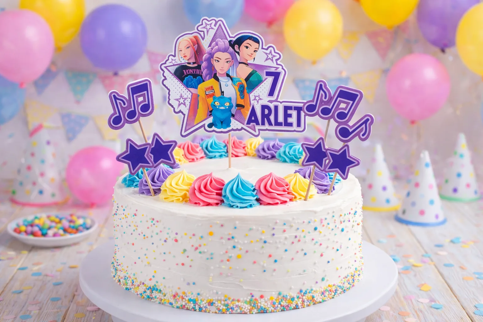 Pack de toppers Huntrix K-Pop personalizado